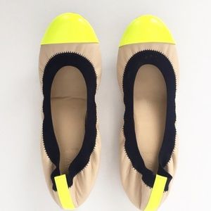 J CREW Mila cap toe leather ballet flats
